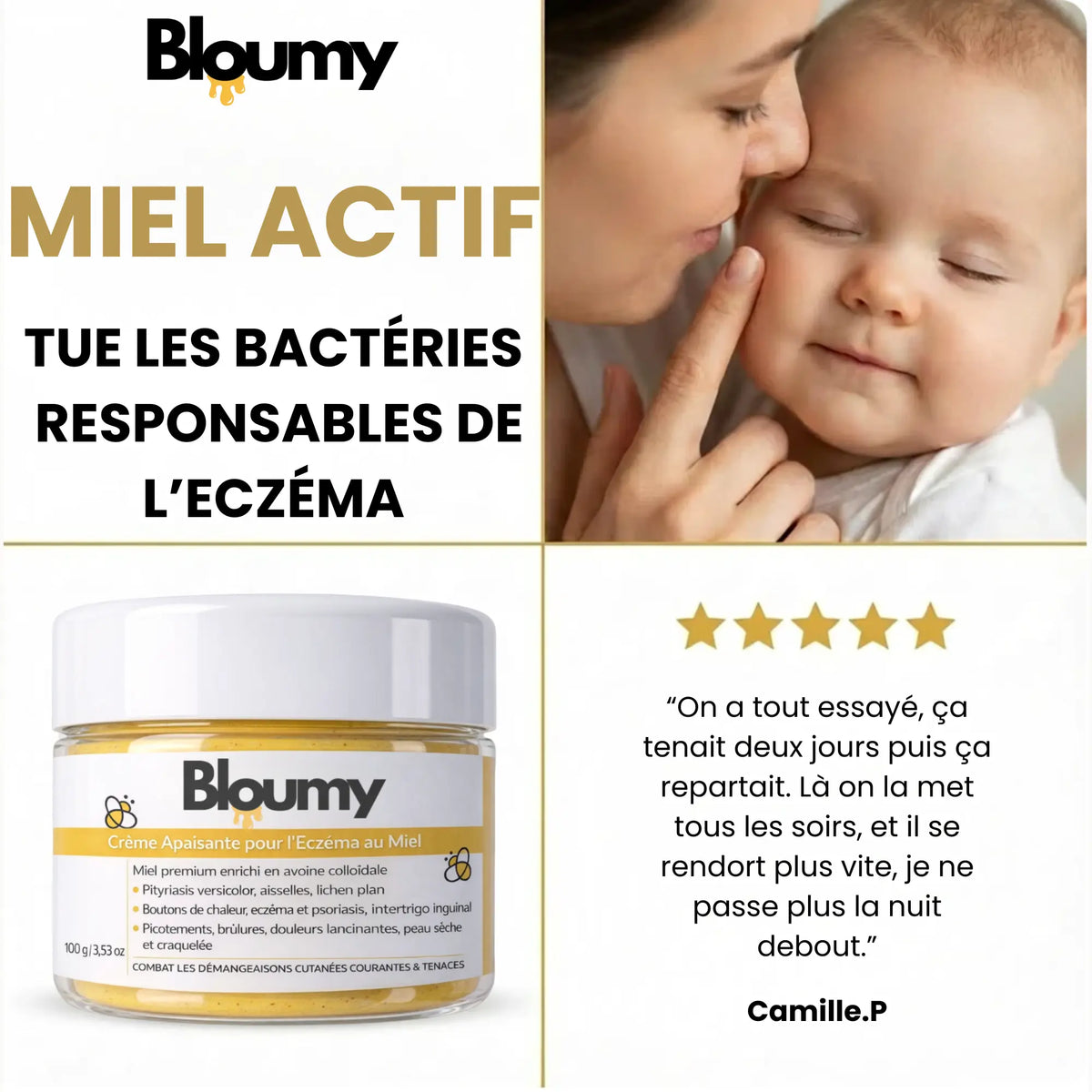 Crème au Miel pour l'Eczèma