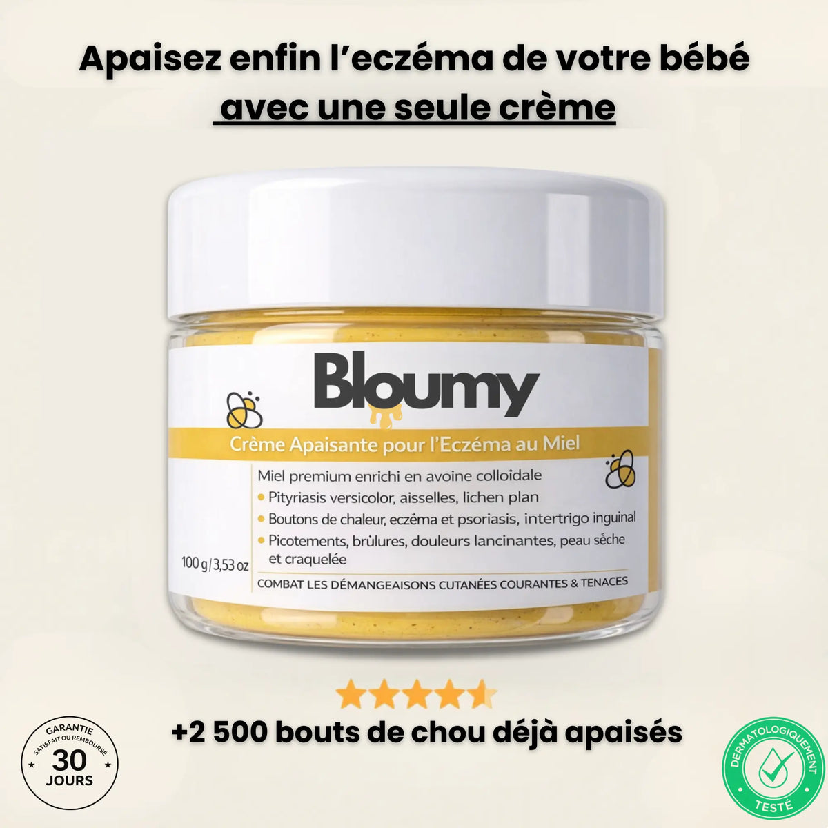 Crème au Miel pour l'Eczèma